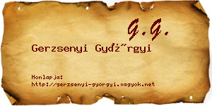 Gerzsenyi Györgyi névjegykártya